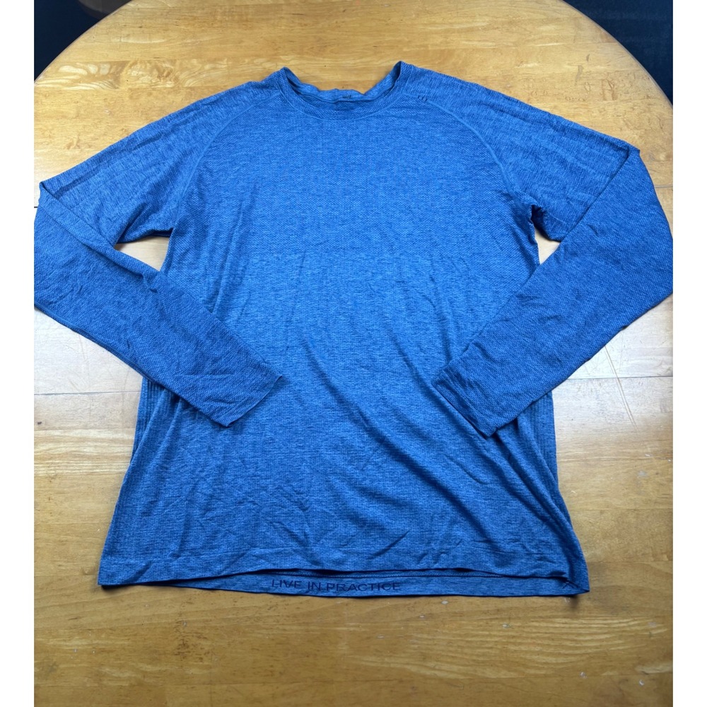 Lululemon Metal Vent Tech Long Sleeve Shirt Mens XL Blue Heathered Activewear